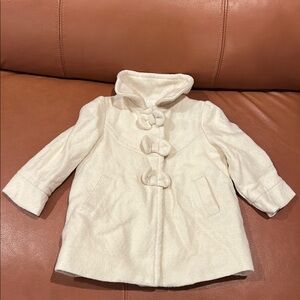 Kids Cream Hooded Coat